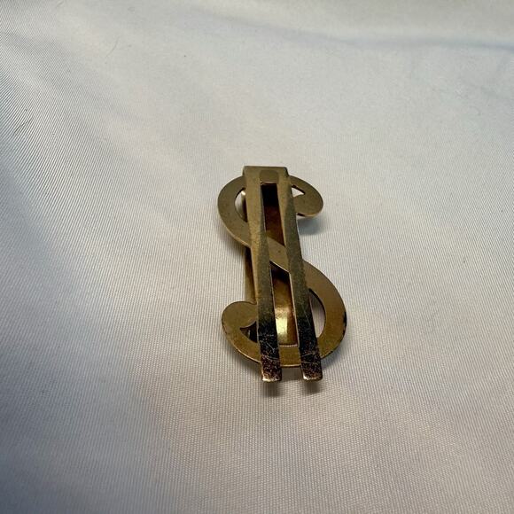 Vintage Swank Gold Tone Dollar Sign Money Clip Retro Men’s Accessory - Picture 1 of 3